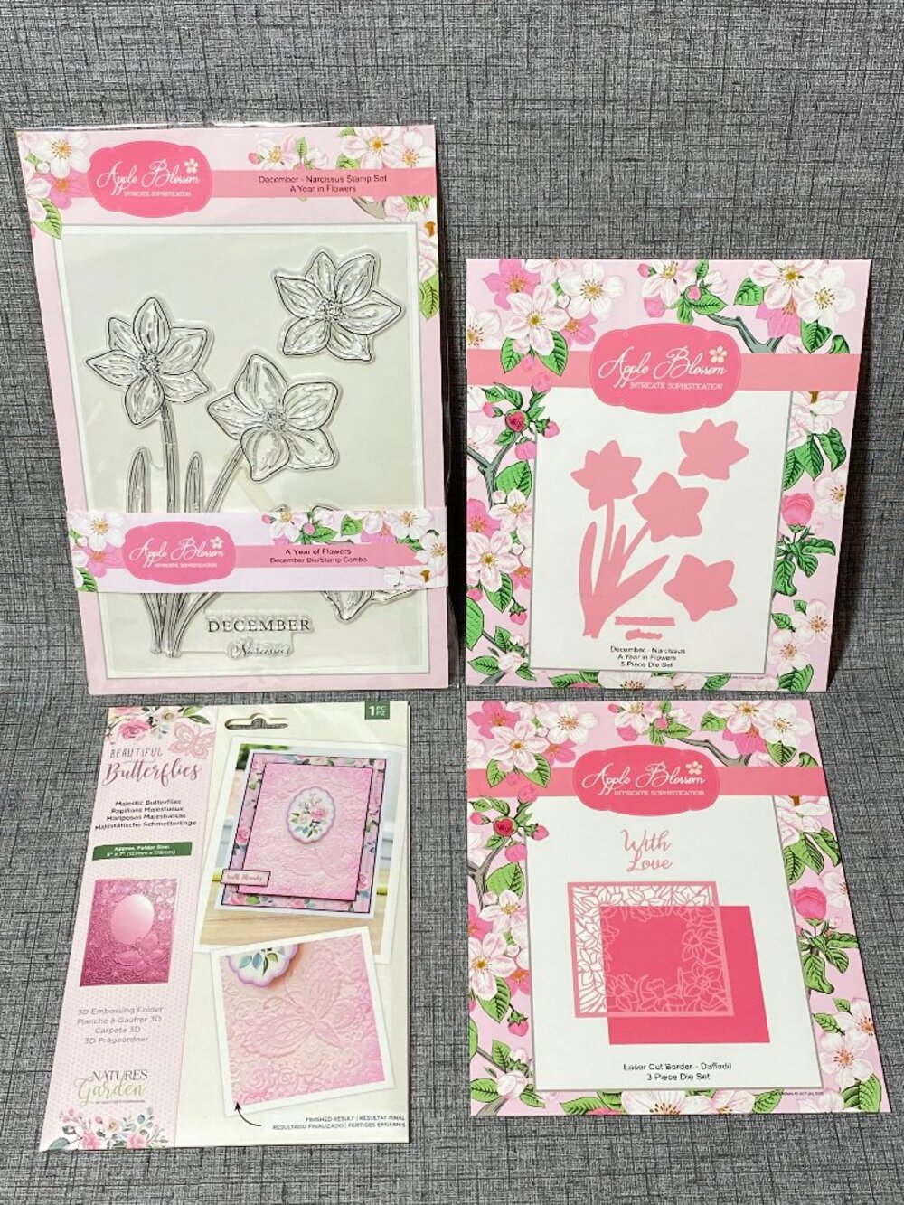 Apple Blossom A Year In Flowers Stamp & Matching Die Set & More Bundle Lot